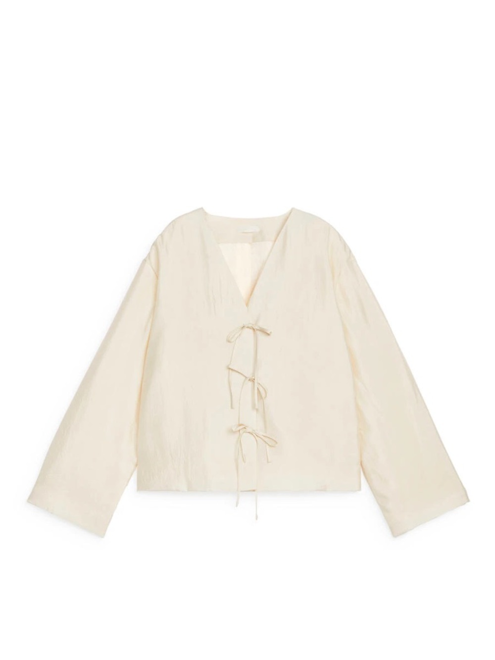 Arket Satin Tie-Front Long Sleeve Padded Blouse/ Jacket